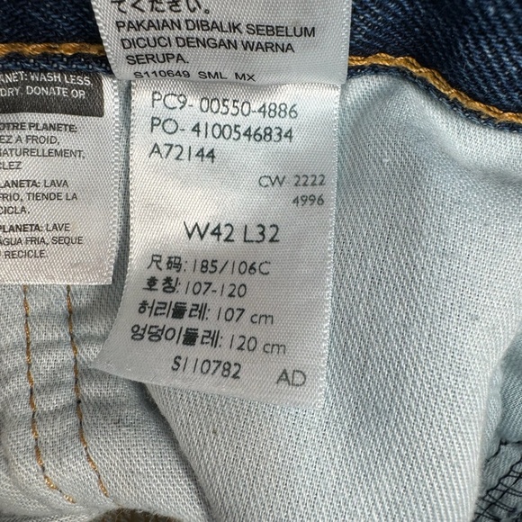 Levis 550 Straight Leg Jeans Mens Size 42X32 Medium Wash High Rise - Picture 8 of 15